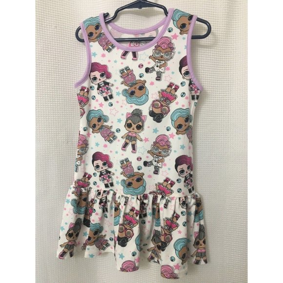 LOL Girls Dress Size Small 6/6X All Over Cartoon Print New Easter Gift CH1 - Picture 5 of 7